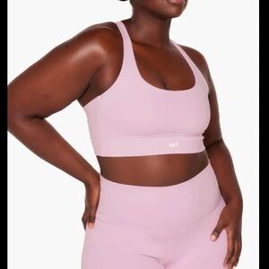 SET ACTIVE LUXFORM® SCOOP Y BRA + BIKE SHORTS - COWGIRL SMALL